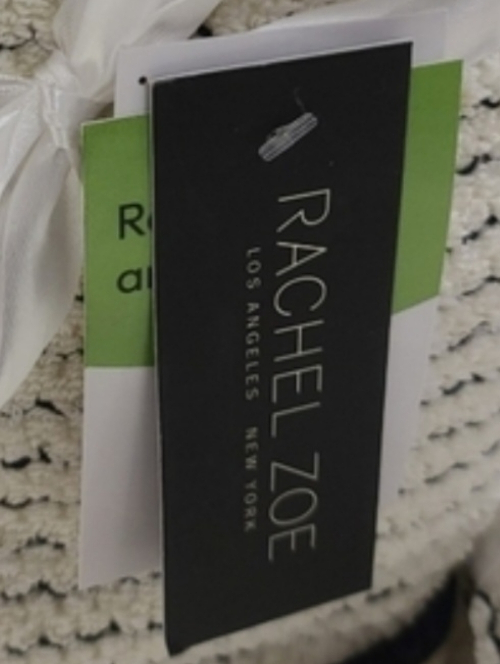 2 Rachel Zoe Cream & Black Micro Stripe Cotton Hand Towel Set New - Picture 2 of 4